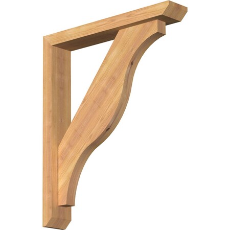 Ekena Millwork Funston Slat Smooth Bracket w/ Offset Brace, Western Red Cedar, 3 1/2"W x 20"D x 24"H BKT0402X20X24FST06SWR